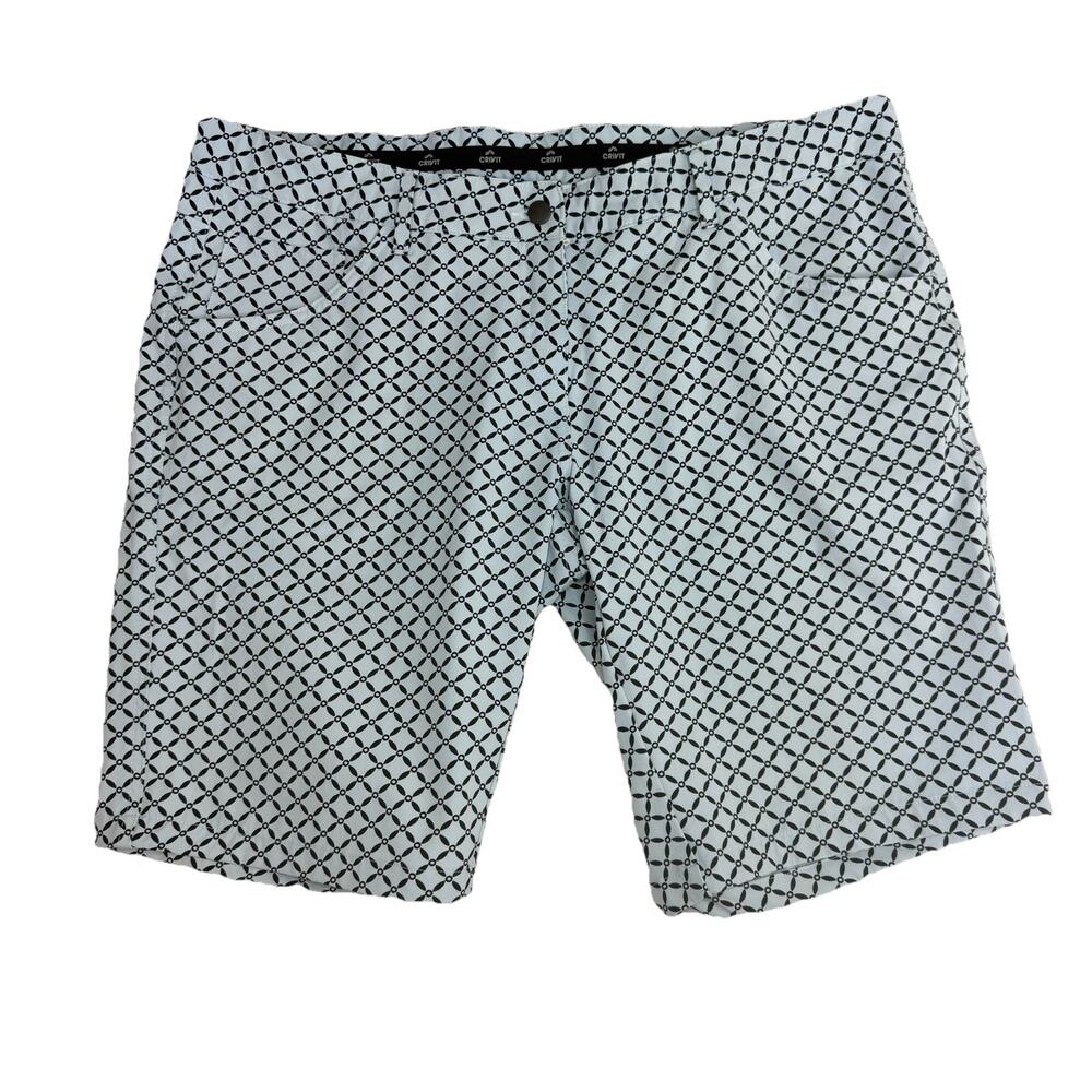 Crivit Women's Golf Bermuda Shorts Sz 12 Geometric‎ Print Hiking Stretch